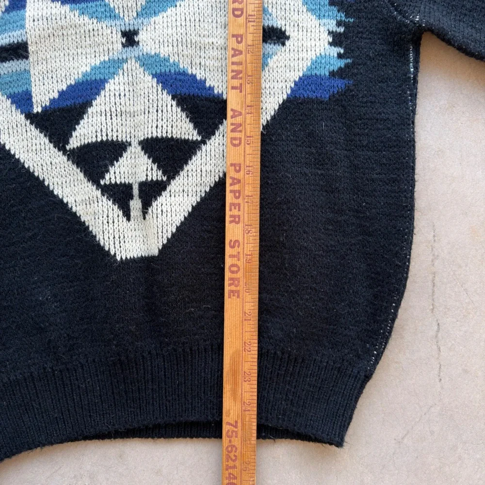 Vintage Montgomery Ward Wintuk Orlon Southwestern Geometric Knit Sweater Large